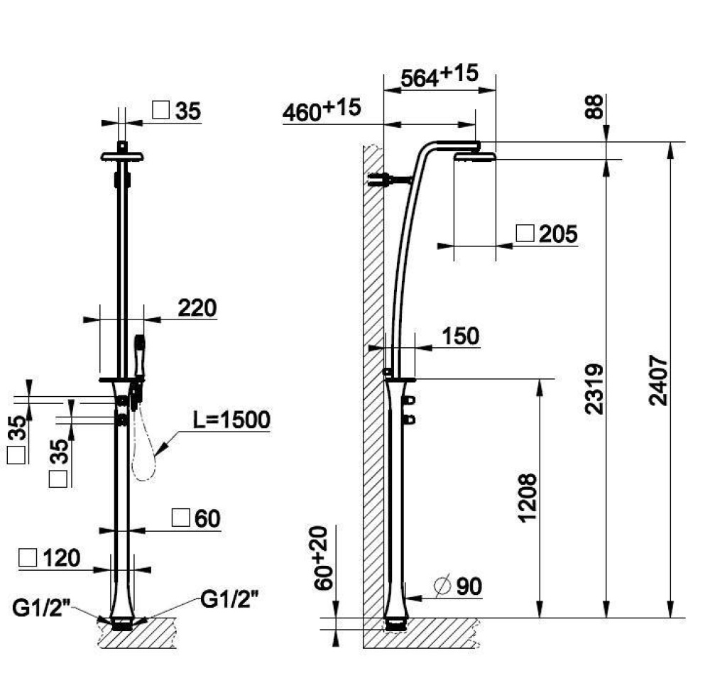 Душевая система Gessi Mimi (31442#031) хром