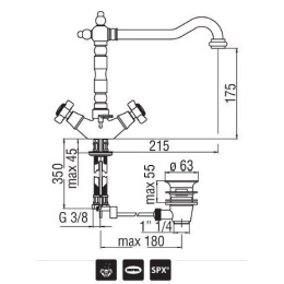 NOBILI Ritz RI49117/1CR Смеситель для раковины (хром)