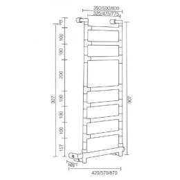 Полотенцесушитель электрический Margaroli Sereno 584-8 BOX 325 мм, 58432508BNB, крашеный никель