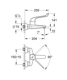 Grohe Euroeco Special 32795000 Смеситель для раковины, безопасный