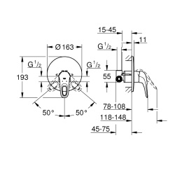 Grohe Eurostyle New 33635003 Смеситель для душа встраиваемый без подключения шланга