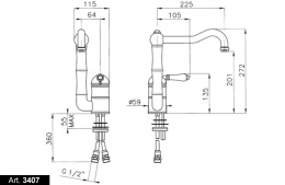 Cмеситель Nicolazzi Cucina 3407BZ76 для кухни, бронза/Mont Blanc