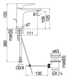 Фото Nobili Seven SE124118/1CR Смеситель для раковины