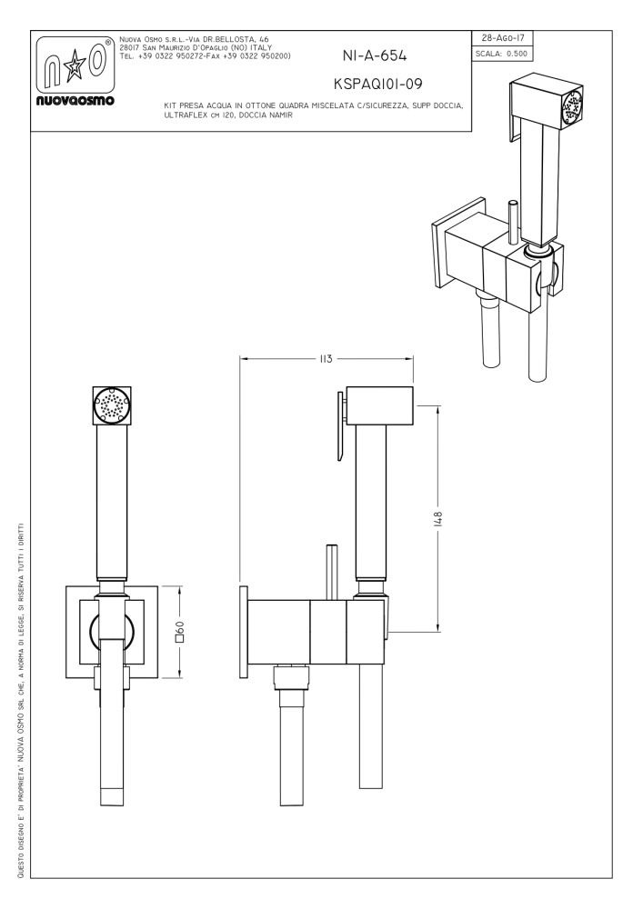Фото Гигиенический душ со смесителем Graffio Namir KSPAQ101-09BIO, белый