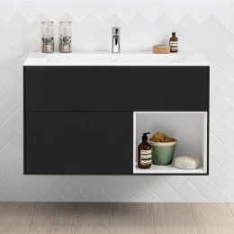 Villeroy Boch Finion F040GFPD Тумба под раковину 996х498 мм (glossy white/black matt)