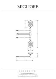 Migliore CLEOPATRA 16645 Полотенцедержатель тройной поворотный, L35 cм. бронза