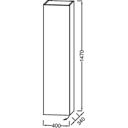 JacobDelafonRythmik EB1850G-E70 Колонна 40 см, шарниры слева, серая внутренняя отделка, отделка мела