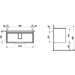 Тумба под раковину Laufen Base 4024521102601, 101 см, 2 ящика