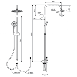 Душевая система Ideal Standard Idealrain Eco Evo (A6943AA) хром