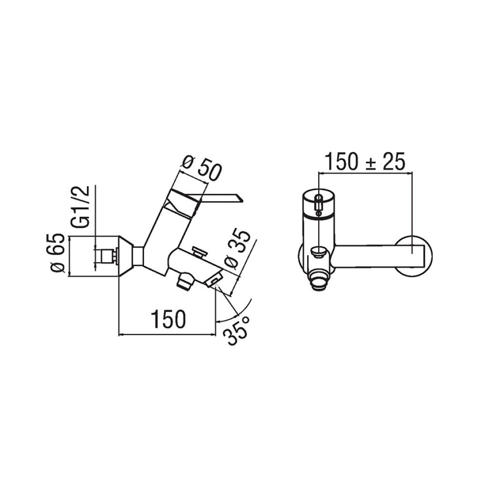 NOBILI Oz T2 OZ110/1T2CR - Смеситель для ванны (хром)