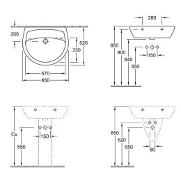 Раковина 61596701 VILLEROY&BOCH OMNIA Pro, 650х520 мм