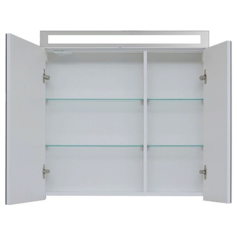 Зеркальный шкаф Dreja Max 77.9009W, LED-подсветка, 80x80 см, белый глянец