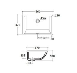 Раковина 56 см Galassia M2 (2035)