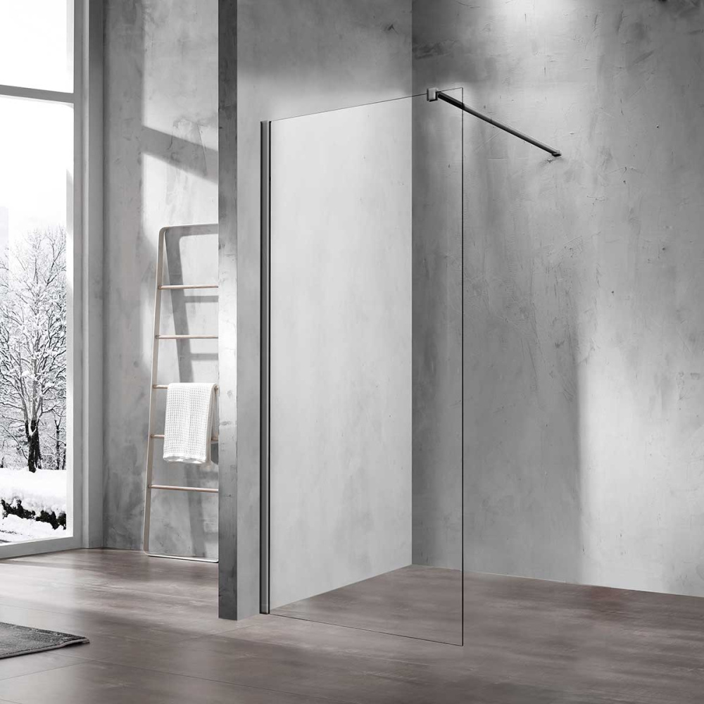 Фото Душевая перегородка Vincea Walk in (VSW-1H800CLGM) вороненая сталь