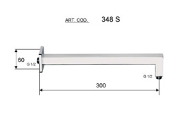 Фото Remer 348S30 Кронштейн для верхнего душа 300 мм (хром)