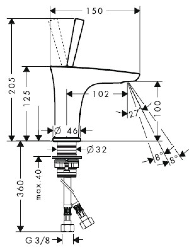 Смеситель для раковины Hansgrohe PuraVida (15075400) хром, белый