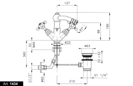 Фото Смеситель Nicolazzi Dames Anglaises 1434CR18 для биде, хром, ручки Dames Anglaises
