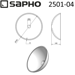 Sapho Beauty 2501-04 Раковина-чаша стеклянная ICE d42 см, на столешницу, прозрачный