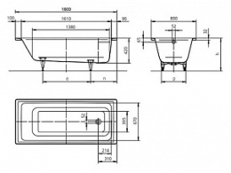 Стальная ванна Kaldewei Ambiente Puro 653 с покрытием Anti-Slip
