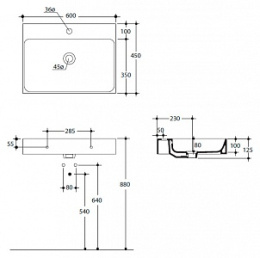 Фото Раковина Kerasan Cento 353101 (60 см)