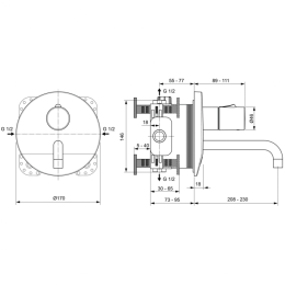 Смеситель для раковины встраиваемый со смешиванием Ideal Standard CERAPLUS A6152AA