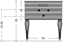 Armadi Art Vallessi Avantgarde 842-080-BG Тумба Linea 80 черная + Золото_Комплект