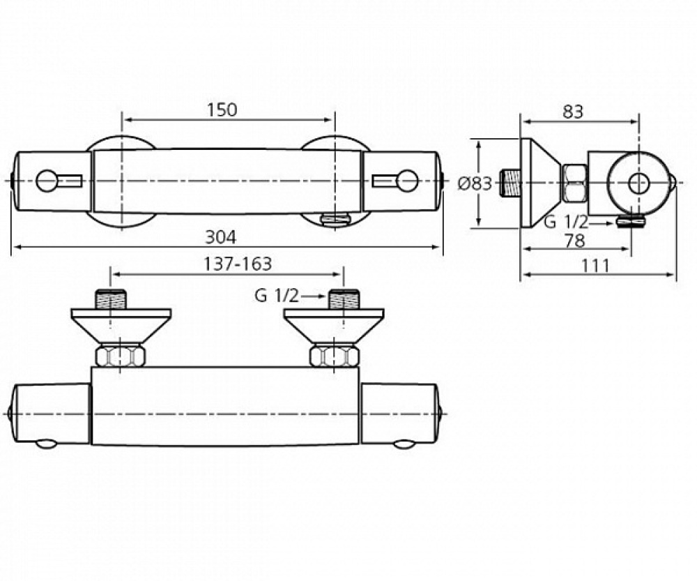 Гигиенический душ с термостатом Ideal Standard Ceratherm A636960