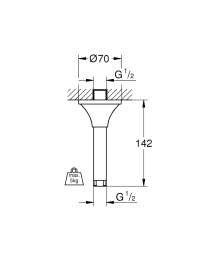 Grohe Grandera 27978IG0 Душевой кронштейн, потолочный