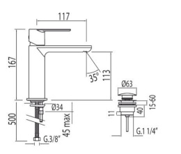 Фото Tres Loft 20010301FUD Смеситель для раковины