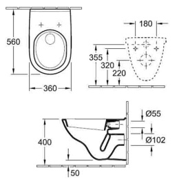 Инсталляция Grohe с унитазом Villeroy&Boch O.novo 5660 HR01, сиденье микролифт
