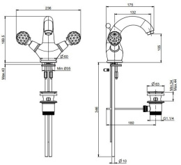 Смеситель для раковины F5091/2CCR FIMA Carlo Frattini Elizabeth Chic