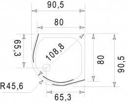 Поддон Jacob Delafon Indigo 90 x 90 x h20,7 см, E62406-00, высокий, из искусственного камня