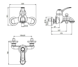 FIMA Carlo Frattini Lamp F3304/1CR Смеситель для ванны
