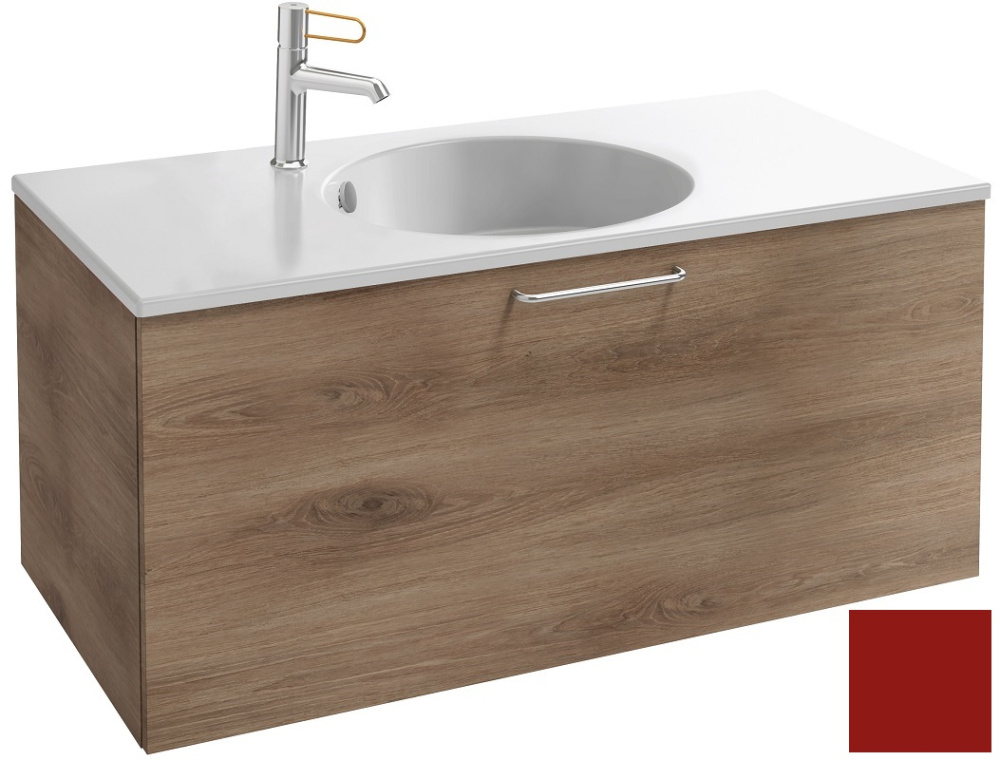 Фото Тумба под раковину Jacob Delafon Odeon Rive Gauche 90 см, EB2513-RX-G99, цвет тёмно-красный глянцевы