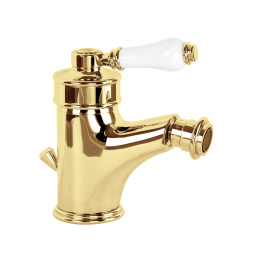 Фото Migliore Ermitage 18626 Смеситель для биде, ручка сверху белая, золото