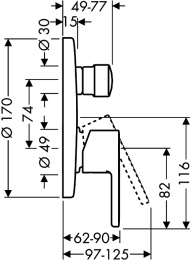 Смеситель для ванны Hansgrohe Metropol S (14465000) хром