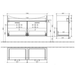 Тумба под раковину A280N1BM VILLEROY&BOCH Central Line, 1250 x 650 x 400 мм