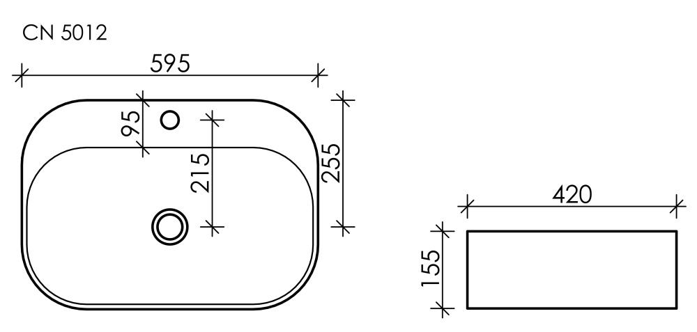 Фото Накладная раковина Ceramica Nova ELEMENT CN5012