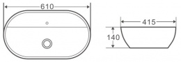 Раковина 61 см BelBagno (BB1346) прямоугольная