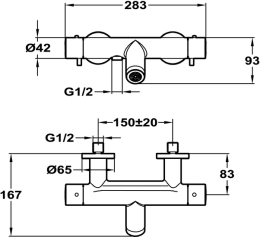 Фото Смеситель Teka Wind 2012102 Термостат для ванны