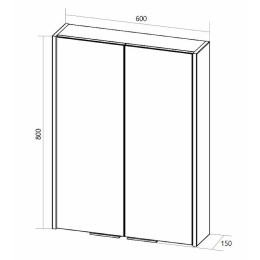 1Marka У92511 Зеркальный шкаф Gaula 60 2д.White