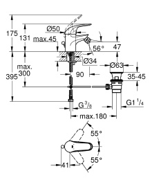 Смеситель Grohe Euroeco 23263000 для биде
