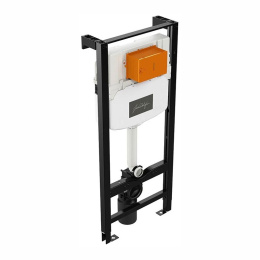 Инсталляция с безободковым унитазом Jacob Delafon Odeon Rive Gauche E21745RU-00, клавиша матовый и г