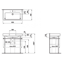 Раковина накладная Laufen Pro S 8.1396.5.000.104.1, 85*46см