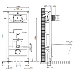 Инсталляция Jacob Delafon с безободковым унитазом Gustavsberg Hygienic Flush 5G84HR01, сиденье микро