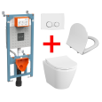 Инсталляция с унитазом VitrA Integra Round (Интегра Раунд) 9856B003-7205 комплект 4 в 1 с сиденьем м