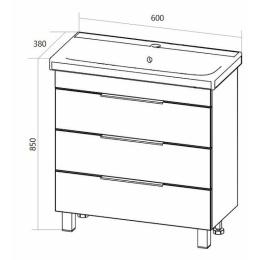 1Marka У92545 Тумба Gaula 60Н 3я Black