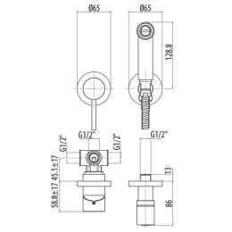 Гигиенический душ Gattoni PD (9116/91C0) со смесителем