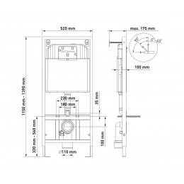 043272 Комплект BERGES: инсталляция NOVUM, кнопка L3, унитаз PUMA Rimless 51 см, сидение дюропласт T