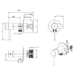 Фото Гигиенический душ Bronze de Luxe Scandi (701B) черный матовый